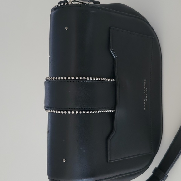 Marc Jacobs Jane Leather Saddle Crossbody Bag with Embelished Crystals - Picture 8 of 14